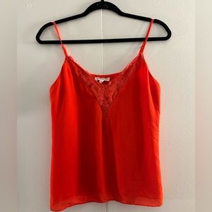 Socialite red blouse with lace! Size small.